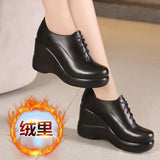 New Mother Shoes And Women's Soft Soles Are Comfortable For Middle-Aged And Elderly People, Thick-Soled Muffin Shoes, Autumn And Winter Large Slope