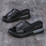 Platform Heel Sandals Women Wear 2023 After Empty A Word Buckle Sandals Large Size High Heel Sandals