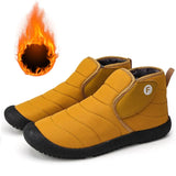 Plus Size New Outdoor Snow Winter Couples Plus Size High Top Plus Cashmere Cotton Shoes Men Boots Genuine LeatherMen