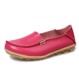 Flats Shoes Slip On Genuine Leather Loafers For Women's Moccasins Loafers Flats Ladies Shoes Plus Size Sapato