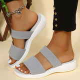 New Sandals Women Shoes Summer Peep Toe Shoes For Women Light Slippers Solid Color Casual Wedge Sandals Zapatillas