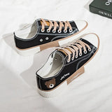 Women Canvas Shoes High Top Flat Shoes for Women White Black Sneakers Board Shoes Bear Canvas Sneakers Sneakers