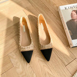 Single Shoes Women's 2023 Autumn And Winter New Spring And Autumn Pointed, Small Fragrant Style, Low Heels, Flat Soles, Shallow Mouth And Four Seasons Ladle