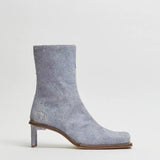 Breakj Square Head Thin Heel Opposite Sex With Cowboy Do Old Fabric Side Zipper Fashion Plus Size Vintage Ankle Boots Women's