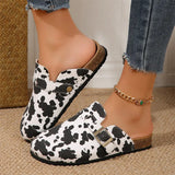 Mules Women Shoes Cow Print Slippers Summer Comfort Walking Sandals New Outdoor Dress Slides Slingback Home Shoes