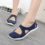 Women Sandals Soft Flat Jelly Shoes Slip On Female Casual Girl Sandals Hollow Out Mesh Flats Beach Shoes New