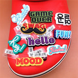 imitation PVC English Vocabulary Greetings Shoe Accessories Decorations Jibz for Croc Shoes Charms Fit Bracelet Kids