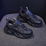 Chunky Sneakers Female Lace Up Platform Vulcanized Ladies Zip Breathable Comfort Flat Woman Casual Walk Shoes Plus