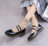 anime Japanese Student Lolita Shoes College Girl Shoes JK Commuter Uniform Shoes PU Leather Shoes cosplay Mary Jane