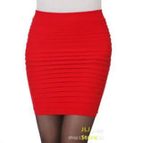 Summer Skirts Sexy Short Ladies Skirt High Waist A-Line Skirts High Elastic Black Red Pleated Skirt Candy