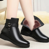 Breakj Women's Cotton Shoes And Velvet Warm Short Boots Middle-Aged And Old Mother Boots Snow Boots Winter Non-Slip Boots Women