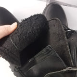 Breakj Black Mid-Clinic Martin Boots Women 2025 Autumn And Winter New Tying With Korean Version Of The Locomotive Short Boots Round Head Leisure Single