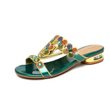 Slippers Women Wear Fashionable Water Drill Sandals Summer New Open-Toed Sandals Low-Heeled