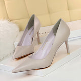 Breakj Korean Version Of Fashion Simple Women's Shoes Show Thin High Heels Fine Heel Super High Heel Shallow Mouth