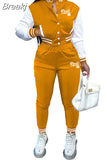 Pink Printed Baseball Coat Pants Two Piece Sets Spring Fall Outfits Womens Track Suits Casual Fashion Streetwear