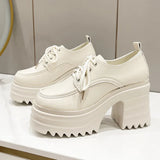 Breakj Platform Loafer Women's 2023 New Solid Color Single Shoes British Style Small Leather Shoes Platform Platform Thick Heel Leather