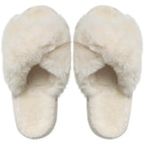 Winter New Women Soft Plush Furry Cross Band 3cm Heel Fur Women Shoes Indoor Ladies Platform Open Toe Fluffy House