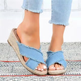 Women Platform Sandals Wedges Open Toe Slippers Casual Thick Sole Outdoor Beach Walking Shoes Sandalias Femininas