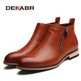 2022 Men Boots Comfortable Black Winter Warm Waterproof Fashion Ankle Boots Casual Men Pu Leather Snow Boots Winter