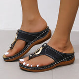 Cool Slippers Women's Summer New Fashion Leisure Slope And Large-Size One-Word Drag Women Thick Bottom Slippers