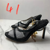 Size Classics Women Rivet Ankle Boots Crude Heels Square Toe Summer Half Slippers Autumn High Heels Boots Female Women