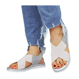 Comfy Slip On Women Sandals Elastic Textile Splicing Sandals Casual Beach Shoes For Woman Classics Non-slip
