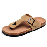 Women Cork Slippers PU Leather Woman Sandals Fashion Flip Flops For Women Mule Clogs Slippers Female