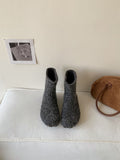 Breakj ~ Increase In Height ~ French Boken Wool Boots Women's Boots New Cotton Boots In Autumn And Winter