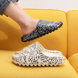 Indoor Home Bathroom Slides Thick EVA Bottom Sole Summer Couple Cute Cartoon Non-Slip Shoes Soft Flat