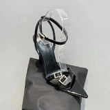New Womens High Heel Sandals Summer Transparent Heels Luxury Rhinestone Strap Slingbacks Female Sexy Wedding