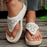 Breakj New Outdoor Large-Size Roman Sandals Casual Comfortable Hollow Thick Bottom Clip Cool Slippers