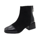 Breakj Boots Women's Autumn 2025 British Style Coarse And Retro Short Boots Before The Zipper Boots Children Retro Style