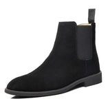 Lesther Boots Men Chelsea Boots 35-46 Fashion Brogure Pattern High-top Casual Shoes Ankle Leather British Style Men
