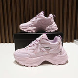 Women Vulcanized Shoes 2021 Fashion Breathable Thick Sole Ladies Trainers Platform Women Chunky Sneakers Basket