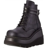 High Platform Women Boots Wedges Lace Up Ankle Boots Thick Bottom Mixed Color 2020 Autumn Female