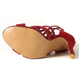Breakj Sandals Women Sandals Women 2023 Summer Plus Size 40-43 Fine Heel Suede Perennial Shipment