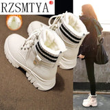 Chunky Boots Women Ankle Boots Female Shoes Plush Warm Snow Booties Winter Fur Shoes Women Sneakers Botas De