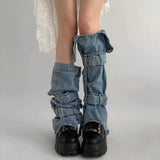 Breakj Leg Set Thin Drawstring Pile Socks Crucifix Design Boots Horn Socks Tide