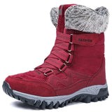 o'clock Quality Women's Winter High Boots Outdoor Non-slip Mid-calf Sneakers Comfortable Warm Lined Shoes for Cold
