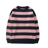 Sweater Women Pullovers Knit Casual Striped Pullovers Jumper Warm Teen Gril Streetwear Knitwear Sueters De