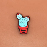 lovely Cactus PVC Shoe Charms Vegetation Shoes accessories Shoe decoration Buckles Fit Bands Bracelets Croc JIBZ Kids