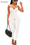 Sexy Bodycon Thin Jumpsuits Women Sleeveless Solid Romper Casual Sport One Piece Playsuits Summer Slim Clothing