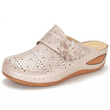 Summer Women's Shoes Are Specially Designed For Flower Slope Heel Women's Sandals With Large Size Hollowed-Out Women's