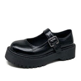 Shoes Platform Mary Janes Shoes Patent Leather Women Buckle Strap Dress Shoe zapatos mujer Black shoes for
