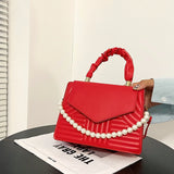 Simple Square Bag New Retro Personality Pearl Handbag Candy One-shoulder Messenger Bag Mini