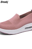 Women Sneakers Comfortable Light Thick Sole Outdoor Breathable Trend Mesh Female Shoes Slip On Fashion Leisure Style