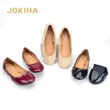 Summer Women Flat Shoes Super Soft PU Leather Ballet Flats Shoes Ladies Red Round Toe Classic Solid Dancing Shoes For