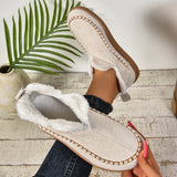 New Fashion Plus Velvet Warm Northeast Cotton Boots Women Casual Solid Color Velvet Retro Large Size Snow