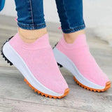 Women Sneakers Knitting Platform Shoes Women Sport Sneaker 2022 New White Zapatillas Mujer Heels Sports Shoes Free