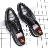 Breakj 2023 New Business Leather Shoes Men's Leather Shoes British Bullock Carved Men's Shoes